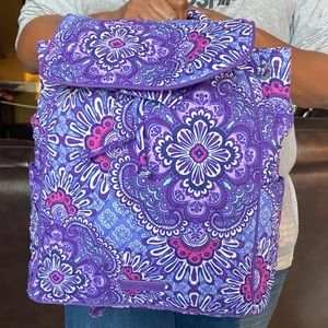 Vera Bradley Lilac Tapestry Drawstring Backpack